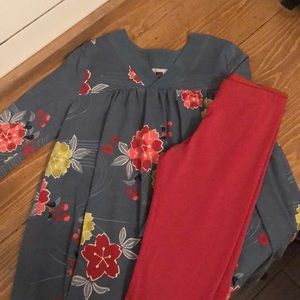 Tea collection dress and leggings set, size 8